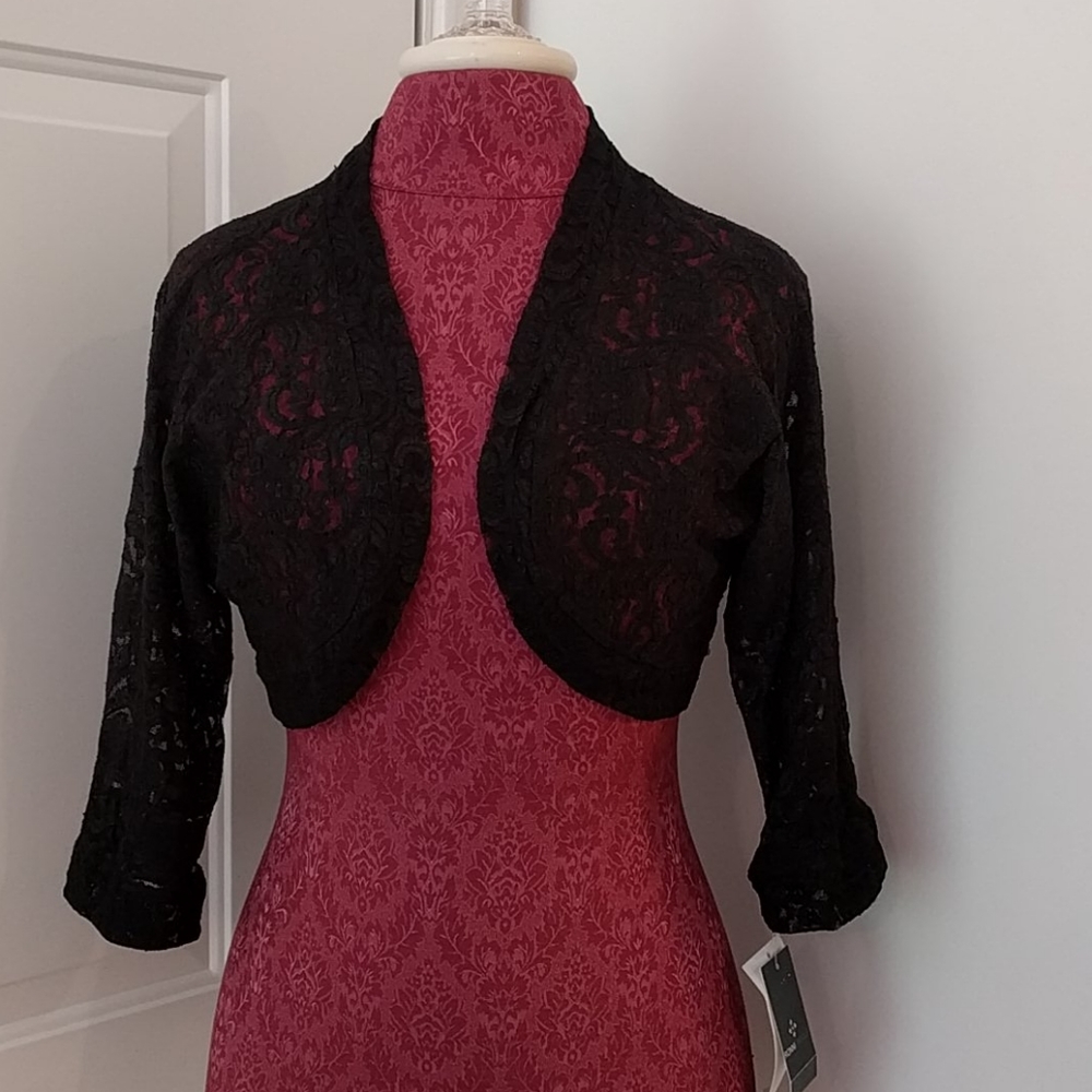 NWT Ronni Nicole sheer lace short jacket size L